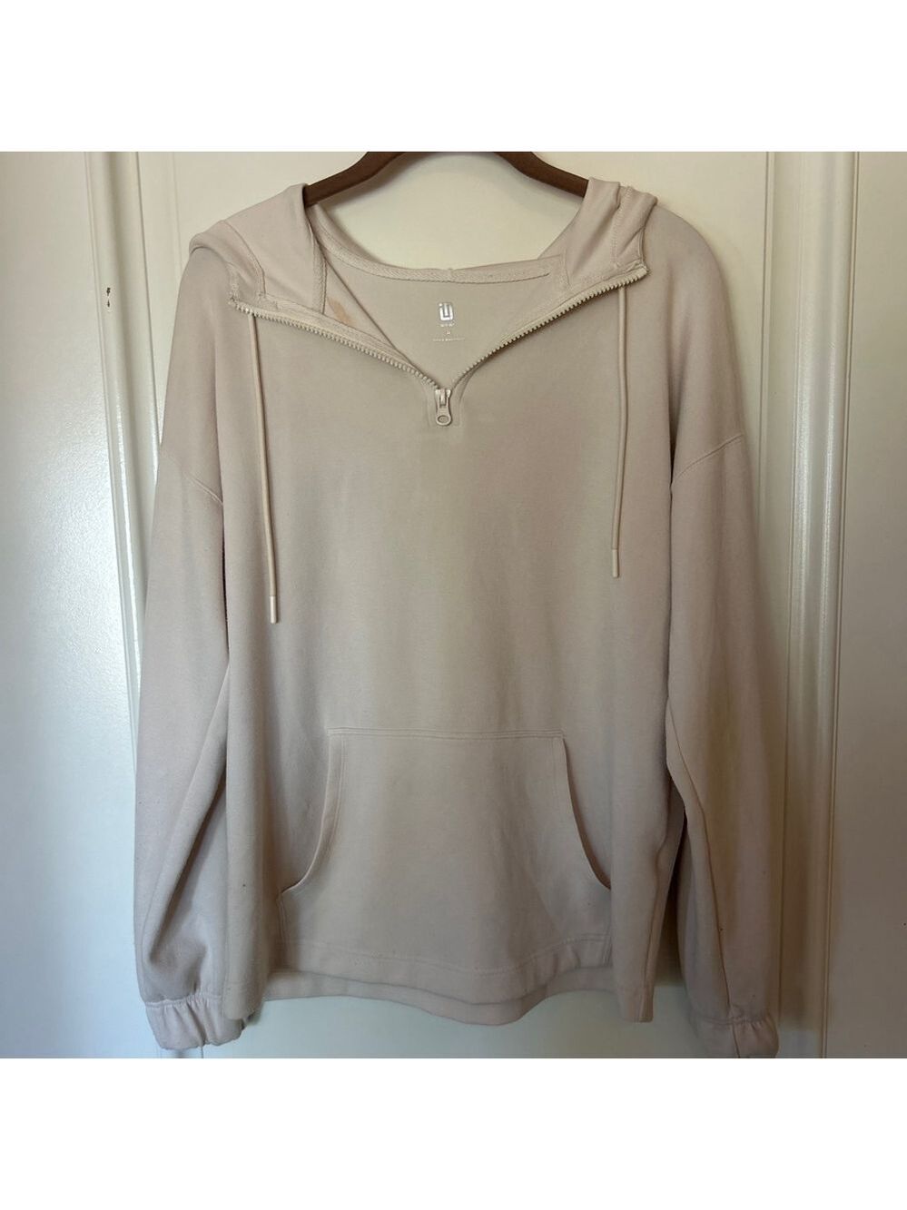 Women's Ideology Beige IvoryQuarter-Zip Hoodie S